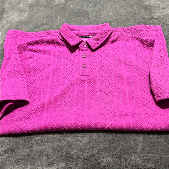 NEW Shaquille O’Neal Magenta Cable Knit Polo - Picture 2 of 5